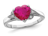 Lab-Created Ruby Heart Promise Ring in Sterling Silver